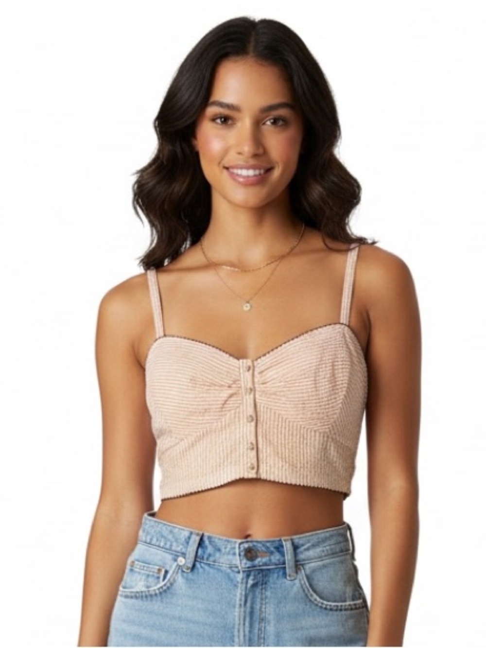 Free People Intimately stripped corset crop top